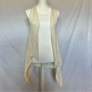 NWT Soma Crocheted Sweater Vest Wrap White S/M Bohemian Festival Cottagecore